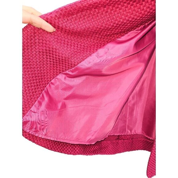 John Paul Richard Coat Women Large Knit Lined Pockets Barbiecore Fushia Pink NEW - Picture 7 of 11